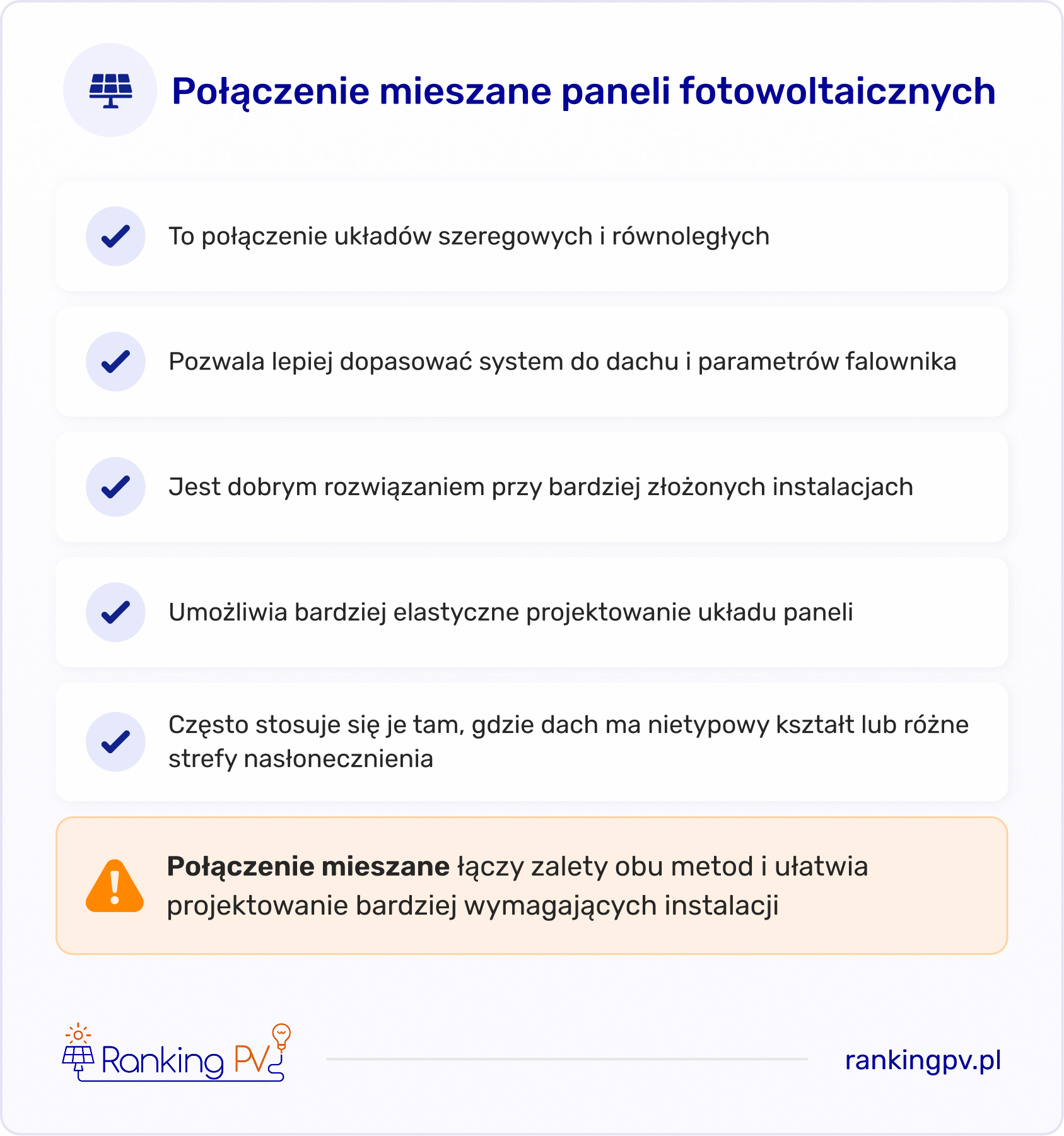 połączenie mieszane paneli fotowoltaicznych